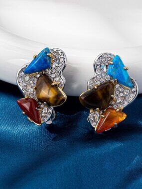Alexis Bittar Natural Stone Clip-On Earrings